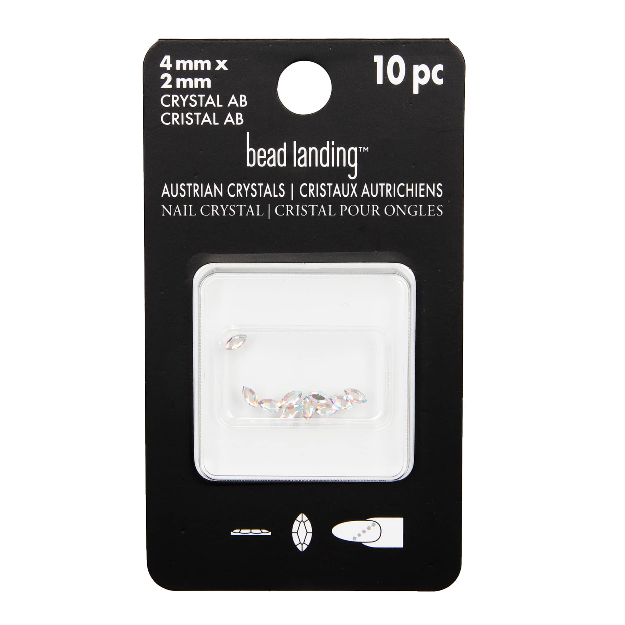 4mm Crystal AB Navette Glue-On Austrian Crystals by Bead Landing™, 10ct.